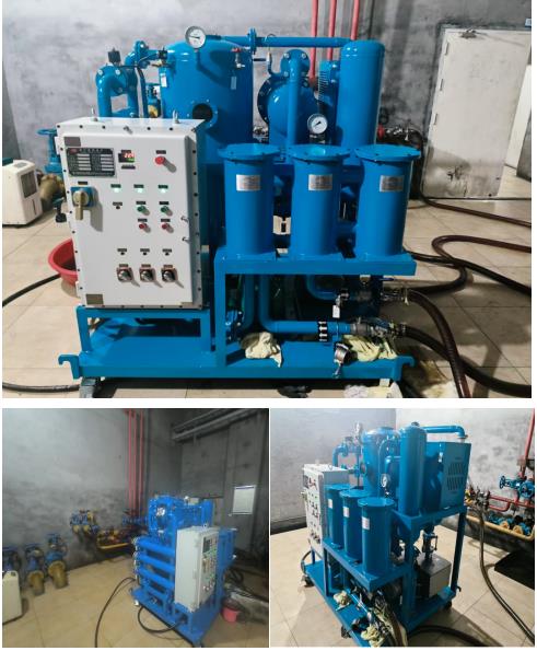 湖北潘口水電站透平油真空濾油機在線凈化